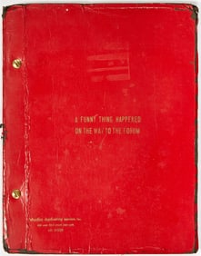 An original production script from A Funny Thing Happened on the Way to the Forum