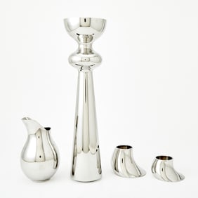 Four Georg Jensen Stainless Steel Table Articles 20th Century