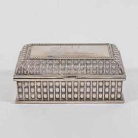 Renaissance Style Silverplate Presentation Casket 20th Century