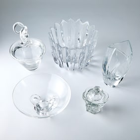 Group of Four Glass Articles 20th Century