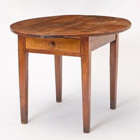 English Provincial Elm Oval Table 19th Century