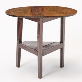 English Provincial Oak Cricket Table 19th Century