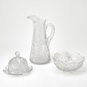 Three American Cut-Glass Table Articles First Half 20th Century