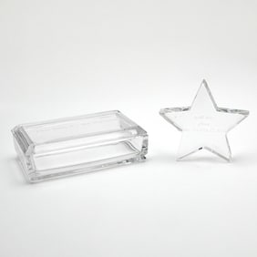 Two Tiffany & Co. Engraved Glass Articles Late 20th Century