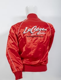 La Cage aux Folles Red Bomber Jacket Satin Jackets Inc. A Stormin Norman Production