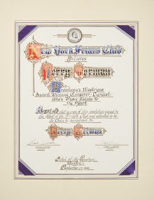 An illuminated Friars Club resolution signed by Frank Sinatra