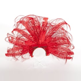 Red Feather and Sequin Headdress from Hello, Dolly! Gary Brouwer, Eaves-Brooks Costume Company, New