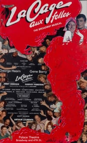 Custom-made La Cage Aux Folles Cast-Signed Collage Poster