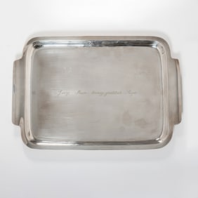 A Sterling Silver Tray Presented to Jerry Herman from Angela Lansbury following Mame