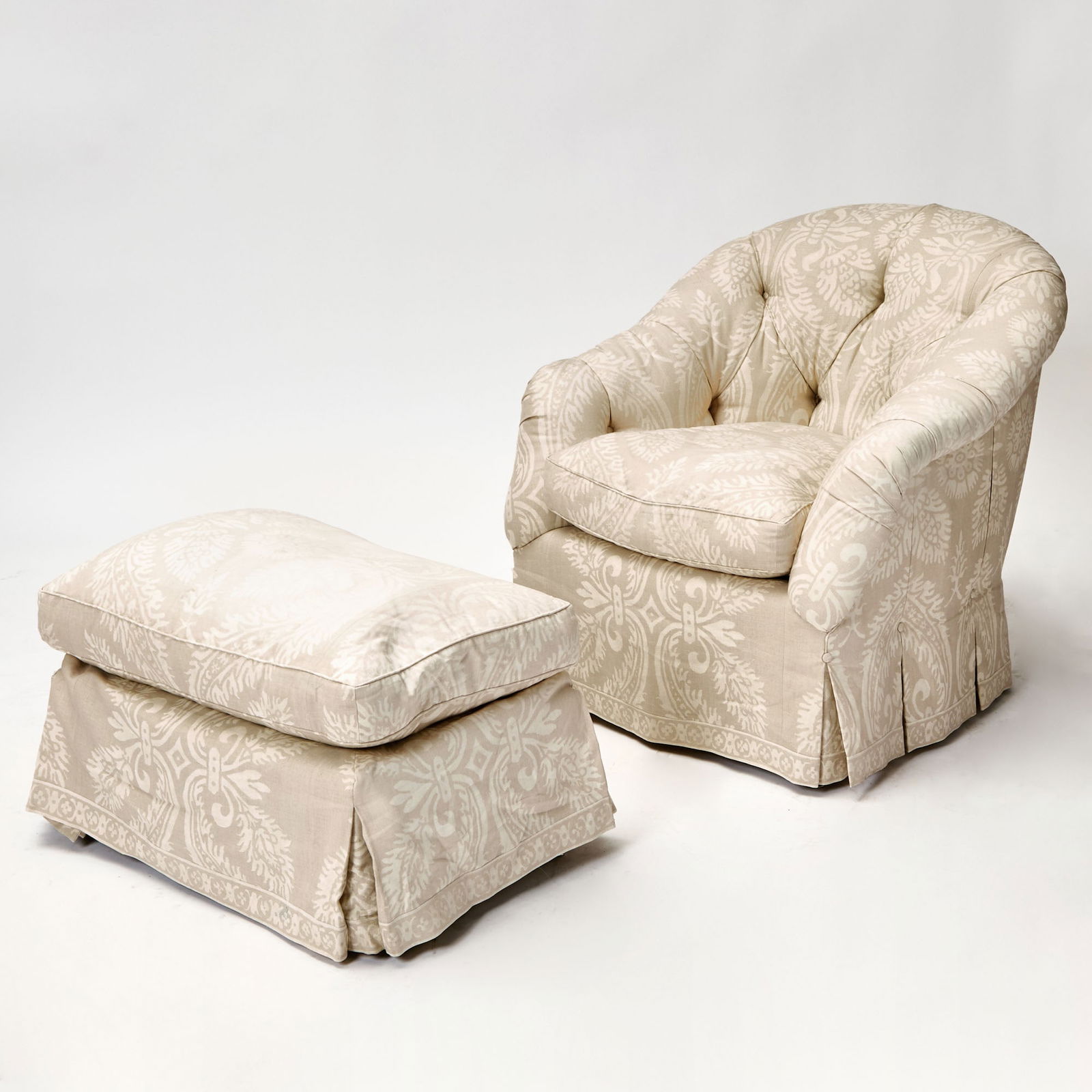 Upholstered Club Chair and Ottoman (1 of 3)