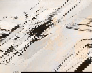 Kyle Morris: American, 1918-1979Untitled, 1961Signed and dated Kyle Morris '61 (lr), signed and dated April 20 '61/Kyle Morris on the reverseOil on canvas48 x 60 inches (122 x 152 cm)