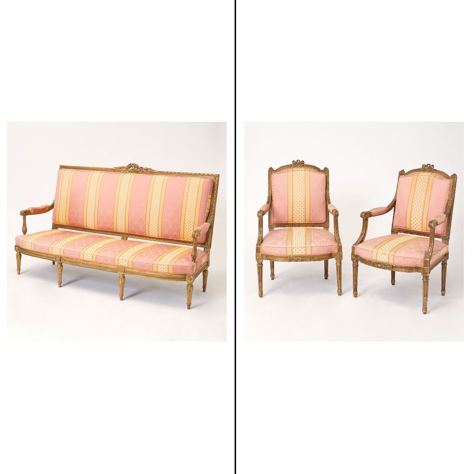 Louis XVI Style Giltwood Settee (1 of 11)