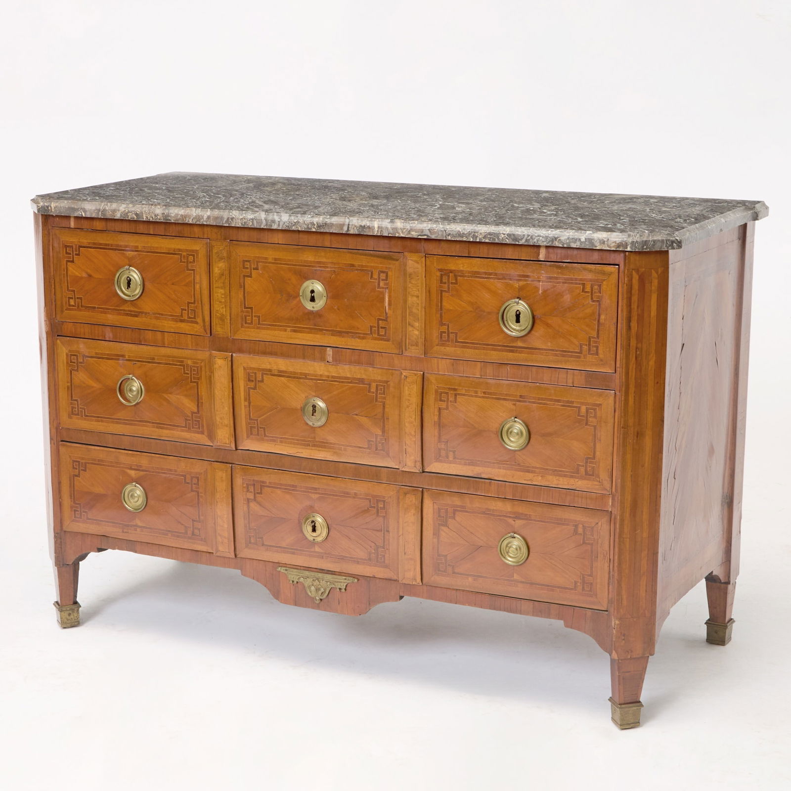Louis XVI Kingwood Marquetry Commode: Estate / Collection: Property from a European Lady Height 33 3/8 inches, width 50 inches, depth 23 inches. (1)
