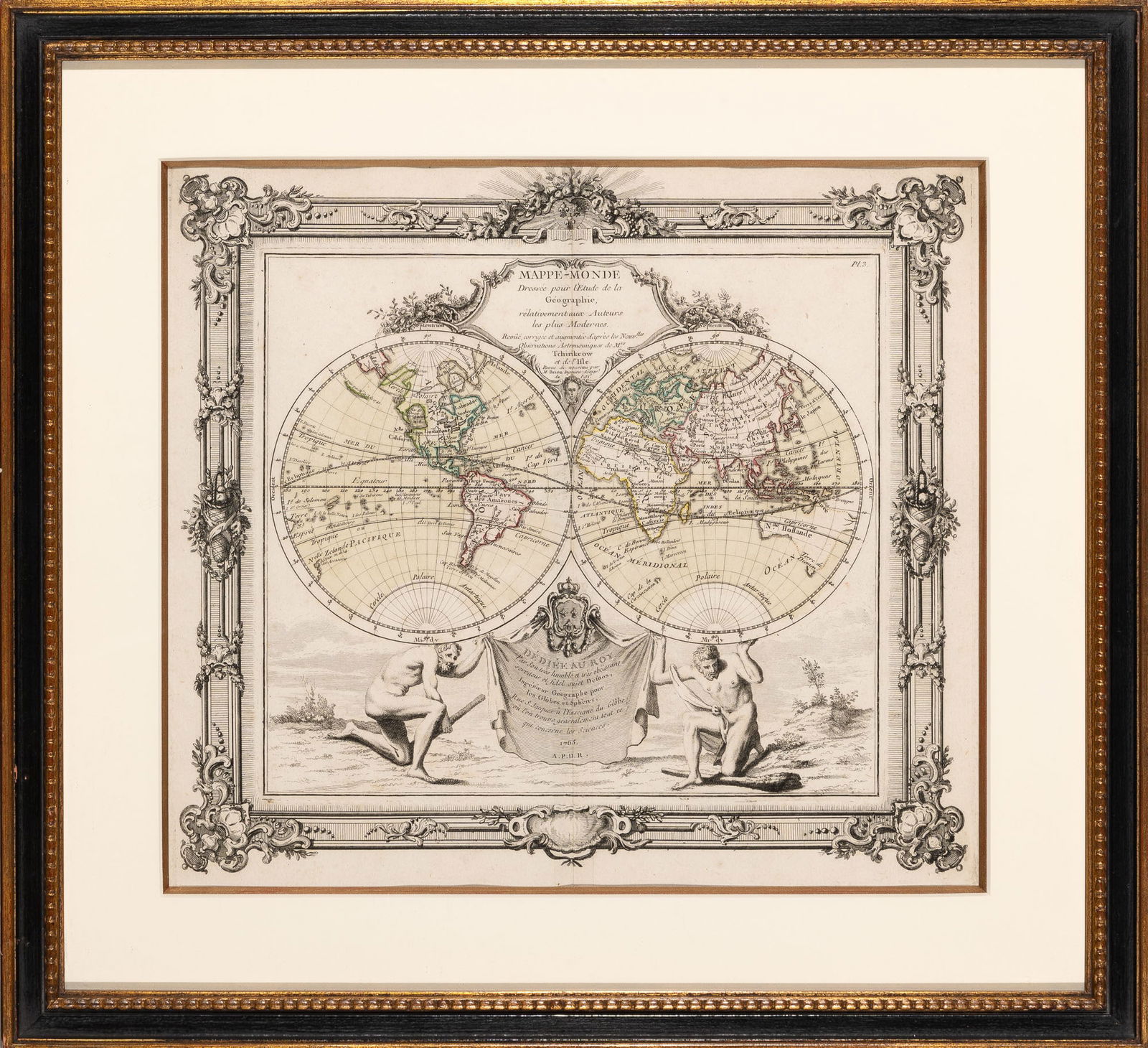 An unusual French double-hemisphere world map (1 of 1)