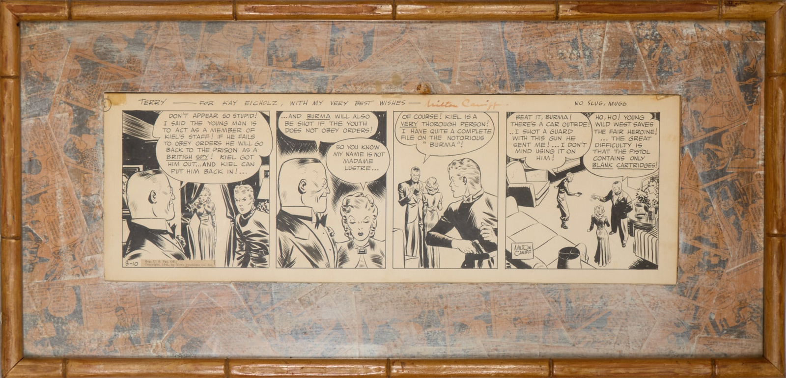 Inscribed original art for Milton Caniff Terry and the Pirates (1 of 1)