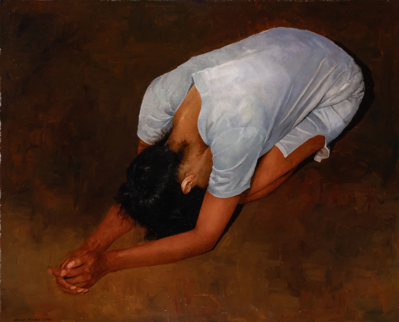 Dean Mitchell circa 1990: American, b. 1957Psalms 4:1, 1990Signed and dated Dean Mitchell 1990 (ll)Oil on canvas27 x 33 1/4 inches (68.6 x 84.5cm) (Framed 34 1/4 x 40 1/4 inches)