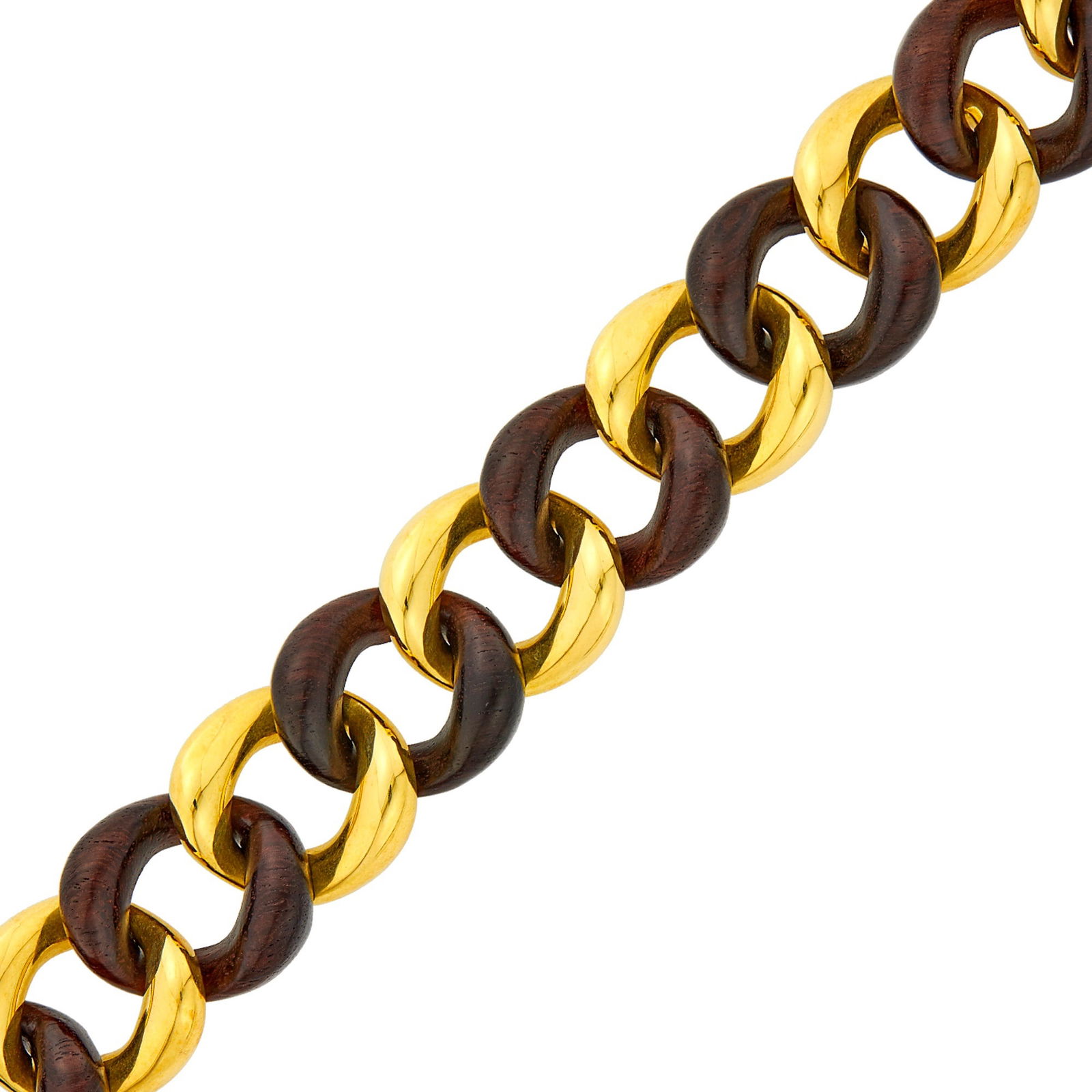 Seaman Schepps Gold and Wood 'Curb Link' Bracelet (1 of 4)