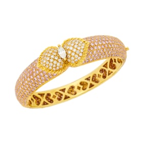 Graff Gold, Diamond and Colored Diamond Bangle Bracelet