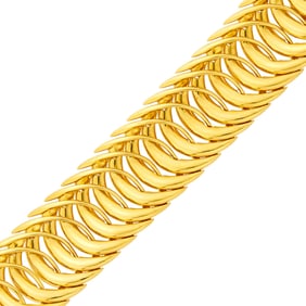 Verdura Gold 'Double Crescent' Link Bracelet