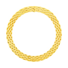Cartier Five Row Gold 'PanthÃ¨re' Link Necklace, France