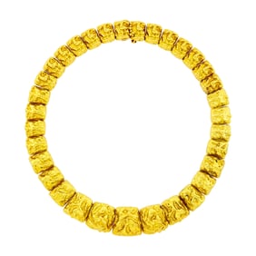 David Webb Sculpted Gold Necklace