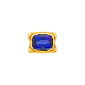 Andrew Clunn Hammered Gold and Tanzanite Ring