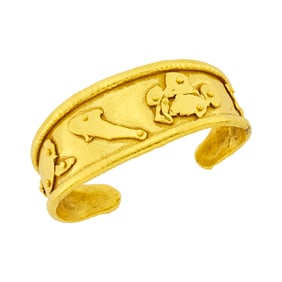 Jean Mahie High Karat Gold Cuff Bangle Bracelet