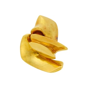 Frey Abstract Gold Clip-Brooch, France