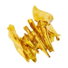 Alicia Penalba Gold Abstract Cuff Bangle Bracelet, France