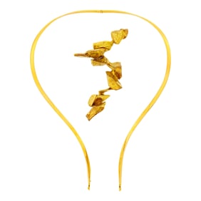 Alicia Penalba Gold Abstract Clip-Brooch and Torque Necklace, France
