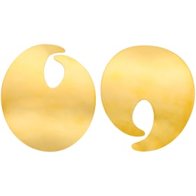 Pair of Oversized Gold Earrings
