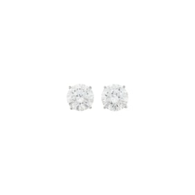 Pair of Platinum and Diamond Stud Earrings
