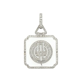 Cartier Platinum, Rock Crystal and Diamond Pendant-Watch, France