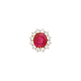 Platinum, Ruby and Diamond Ring