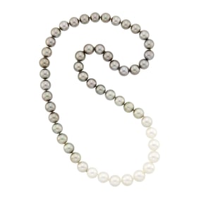 South Sea and OmbrÃ© Tahitian Gray Cultured Pearl Necklace