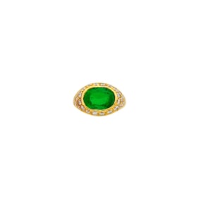 Gold, Emerald and Diamond Ring