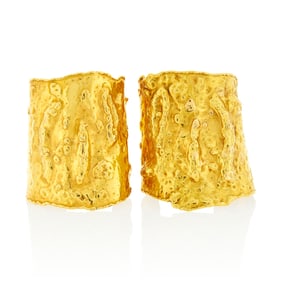 Van Cleef & Arpels Pair of Gold 'Manchette' Cuff Bracelets