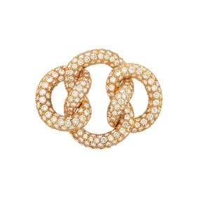 Van Cleef & Arpels Gold and Diamond Knot Brooch