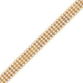 Van Cleef & Arpels Gold and Diamond Bracelet, France