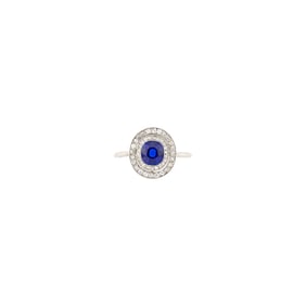 Platinum, Sapphire and Diamond Ring