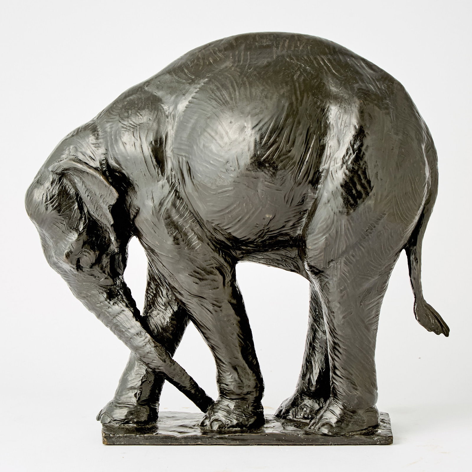 Dan Ostermiller: Estate / Collection: The Collection of Joanne B. Breyer American, b. 1956Drinking Elephant, 1995Signed, dated and numbered 2/20Bronze with brown patinaHeight 12 inches, length 12 inches Provenance: Sp