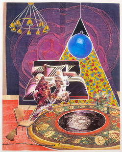 Christian Holstad: American, b. 1972Mountain Men, Black Pool and Marron Art Rug, 2003Collage on paper 23 1/2 x 19 inches (59.7 x 48.3 cm)Provenance:Grant Selwyn Fine Art, Los Angeles
