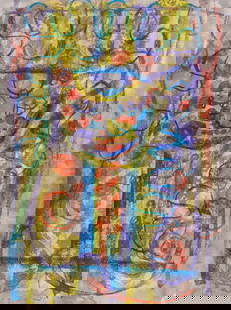 William J. O'Brien: American, b. 1975UntitledOil pastel, pencil and ink wash on paper 15 3/4 x 11 5/8 inches (40 x 29.5 cm) Provenance:Marianne Boesky Gallery, New York (Framed 19 x 14 1/