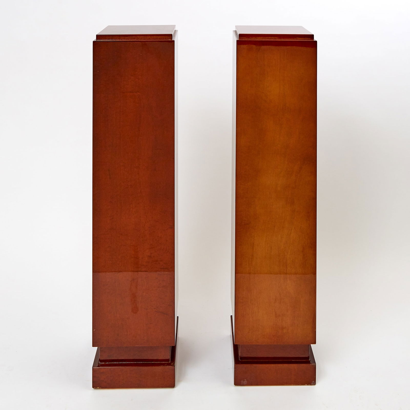 Pair of Art Deco Style Burlwood Pedestals (1 of 3)