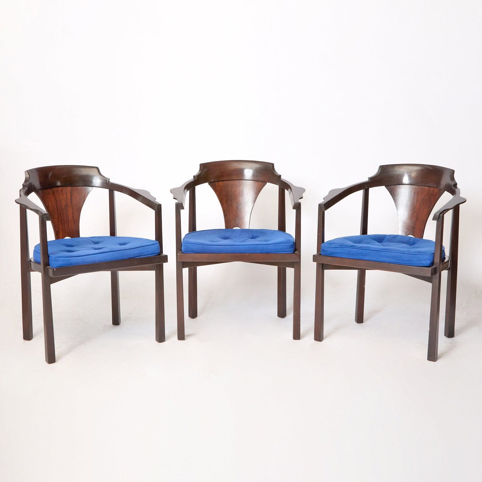Set of Three Edward Wormley for Dunbar Rosewood Open Armchairs Mid 20th century (1 of 6)