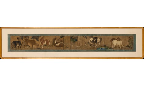 A Song-Style Chinese School Painted Hand Scroll Qing Dynasty