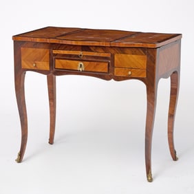 Louis XV Style Inlaid Tulipwood and Kingwood Dressing Table