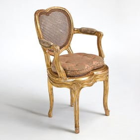 Italian Louis XV Giltwood Armchair