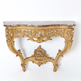 Louis XV Style Carved and Giltwood Console 19th Century