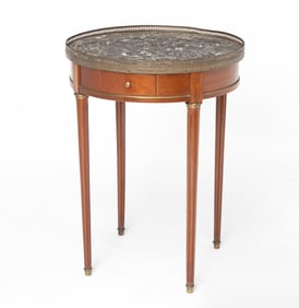 Louis XVI Style Brass Inlaid Mahogany Side Table